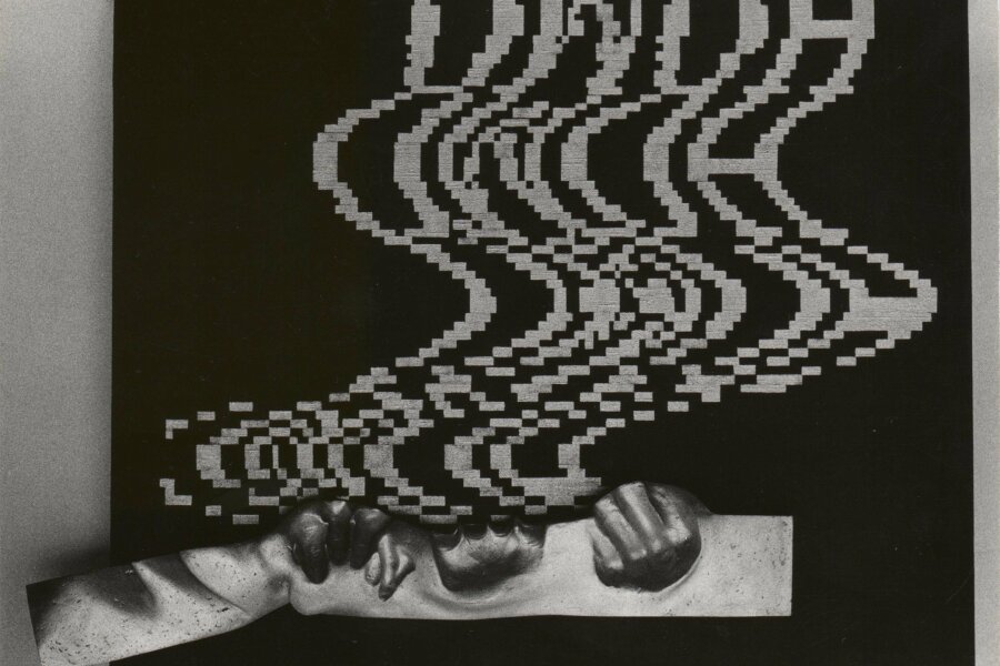 Václav Dosbaba, Konceptuál pro písmena, 1990, olej, patinovaní plátno, 80,5x59 cm; foto: Němec